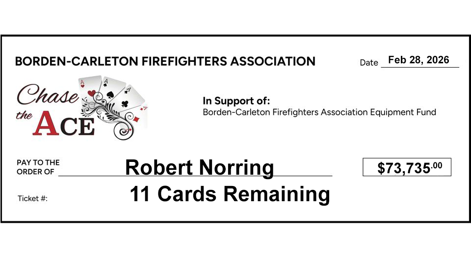 Borden Carleton Fire Department Chase the Ace